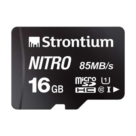 Strontium Nitro 16GB Micro SDHC Memory Card 85MB/s UHS-I U1 Class 10 High Speed for Smartphones Tablets Drones Action Cams (SRN16GTFU1QR)