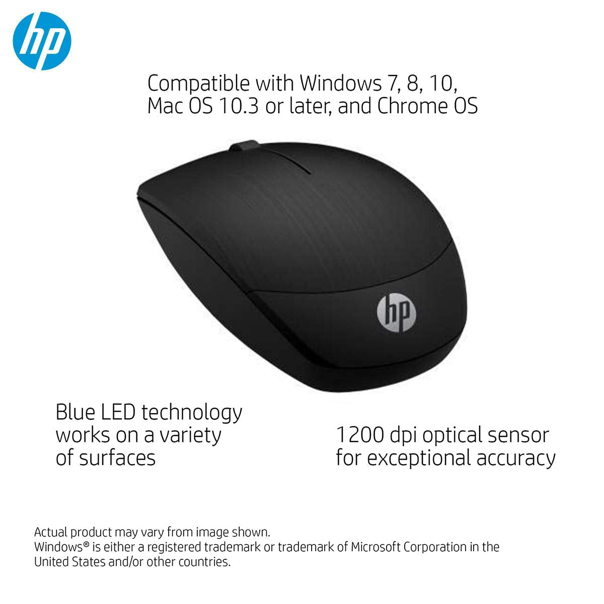 HP Battery_King X200 Wireless Mouse with 2.4 Ghz Wireless Connectivity, Adjustable Dpi Up to 1600, Ambidextrous Design, and 18-Month Long Battery Life. 3-Years Warranty (6Vy95Aa)