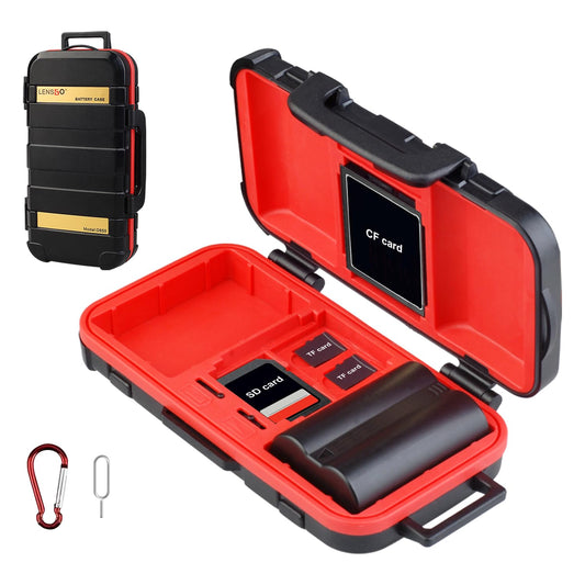 SD Card Holder,Camera Battery Case Holder and Memory SD TF CF Card Case Waterproof Camera Battery Holder for LP-E6 /LP-E8 /LP-E10 /LP-E12 /LP-E17 /NP-FW50 /NP-W126 /NP-BX1 /EN-EL14 /EN-EL15 /NB-11L