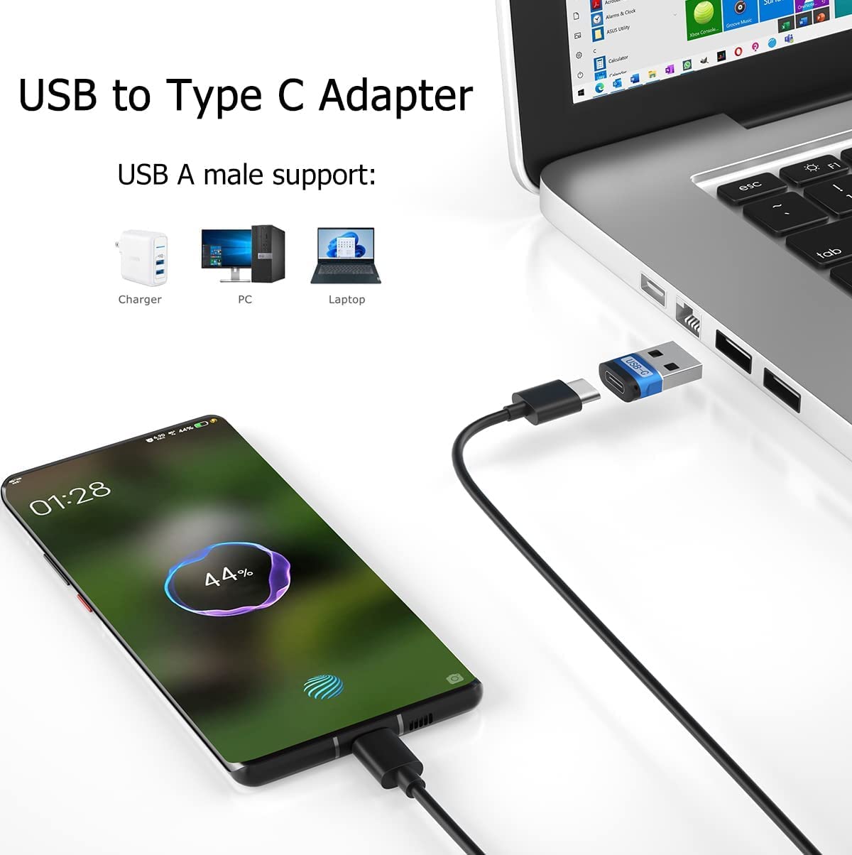 rts /2 Pack/Usb C Type C Female To Usb Male Adapter,Type A Charger Converter For Apple/Iwatch/Watch Series/7/8/Se/Iphone 11/12/13/14 Plus ProMax/Airpods Ipad Air 4/5 Mini 6/Samsung Galaxy S20 S21 S22