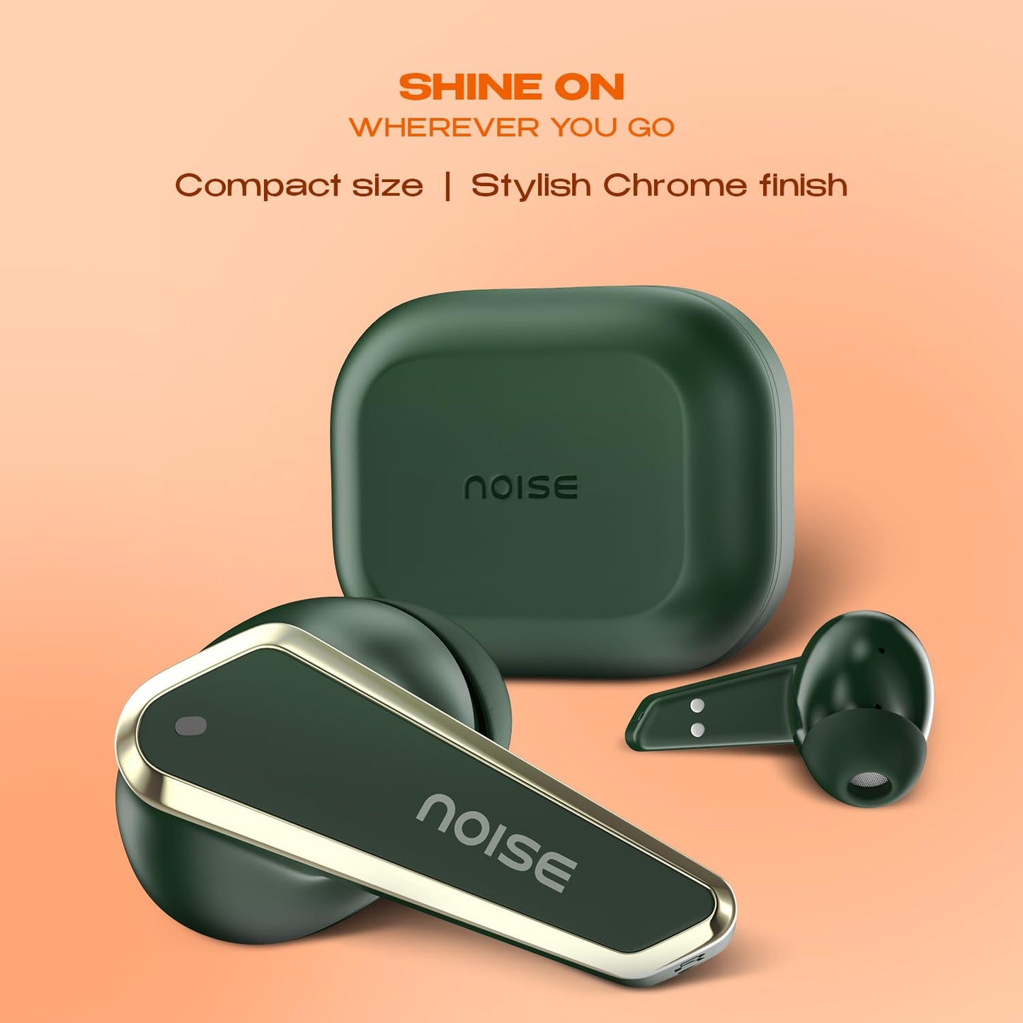 Noise Buds N1 in-Ear Truly Wireless Earbuds with Chrome Finish, 40H of Playtime, Quad Mic with ENC, Ultra Low Latency(up to 40 ms), Instacharge(10 min=120 min), BT v5.3(Forest Green)