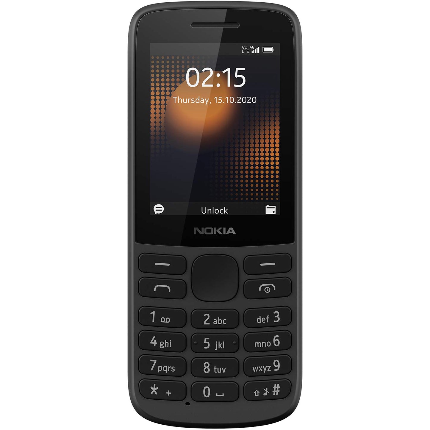 Nokia 215 4G Dual SIM 4G Keypad Phone with Long Battery Life, Multiplayer Games, Wireless FM Radio and Durable Ergonomic Design | Black