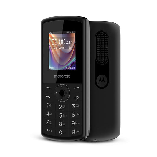 Motorola All-New A10 Dual Sim keypad Phone (with Voice Feature) | 2 Years Replacement | Wireless FM | Bluetooth Connectivity | Auto Call Recording (Black)