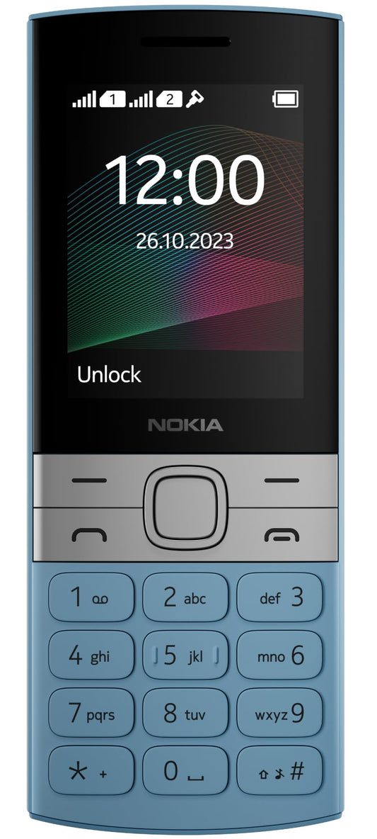 Nokia 150 Dual SIM Premium Keypad Phone | Rear Camera, Long Lasting Battery Life, Wireless FM Radio & MP3 Player and All-New Modern Premium Design | Blue