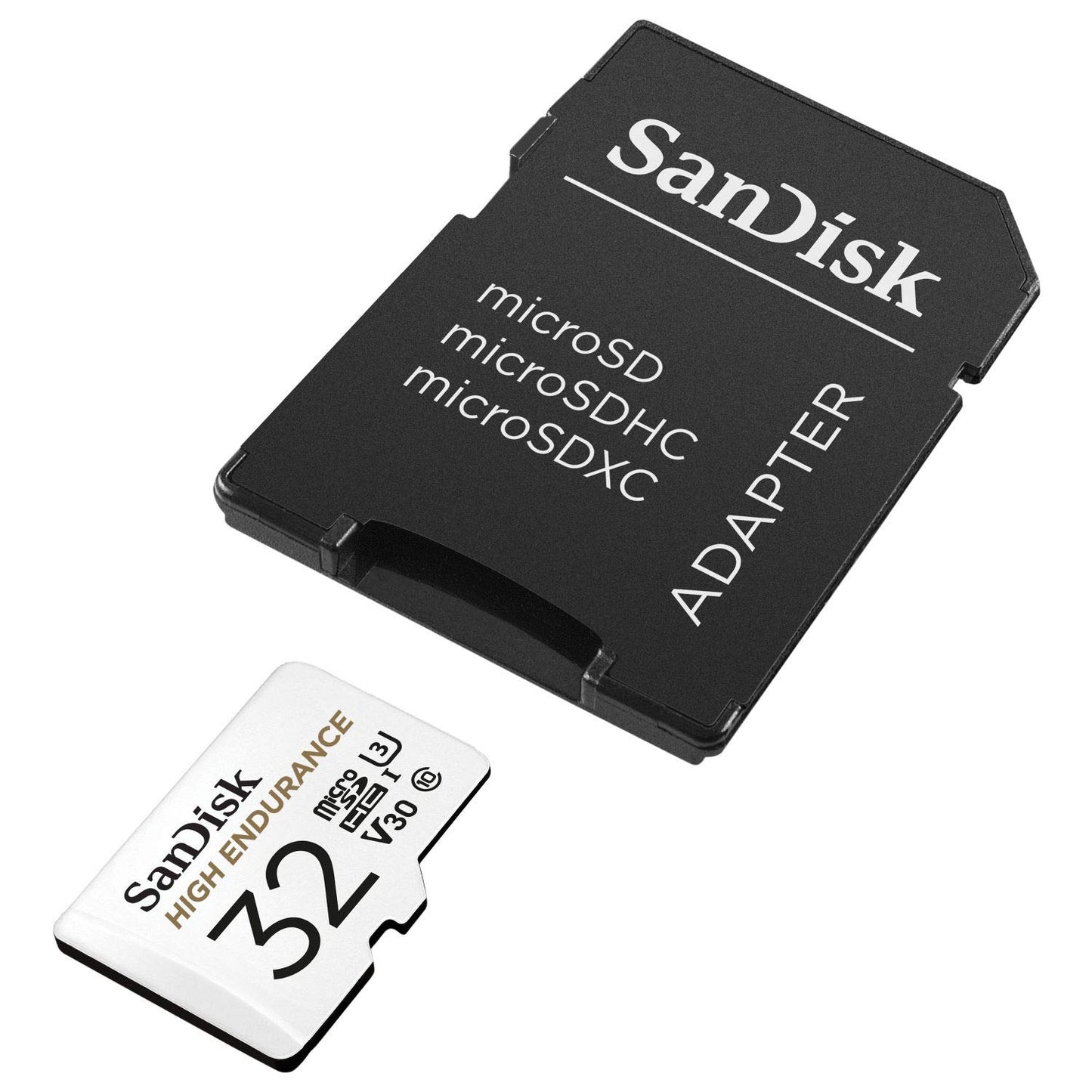 SanDisk 32GB High Endurance Video MicroSDHC Card with Adapter for Dash Cam and Home Monitoring Surveillance Systems - C10, U3, V30, 4K UHD, Micro SD Card - SDSQQNR-032G-GN6IA