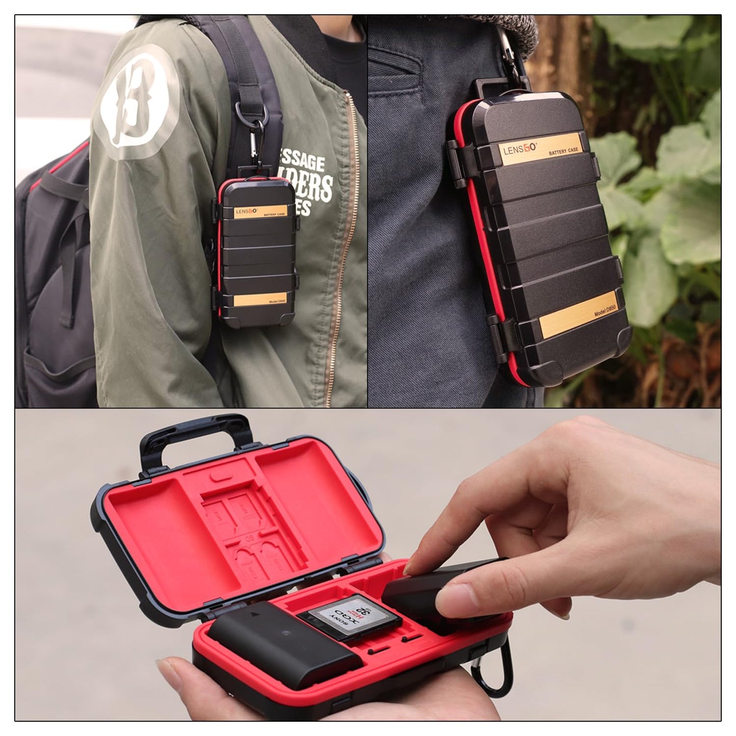 SD Card Holder,Camera Battery Case Holder and Memory SD TF CF Card Case Waterproof Camera Battery Holder for LP-E6 /LP-E8 /LP-E10 /LP-E12 /LP-E17 /NP-FW50 /NP-W126 /NP-BX1 /EN-EL14 /EN-EL15 /NB-11L