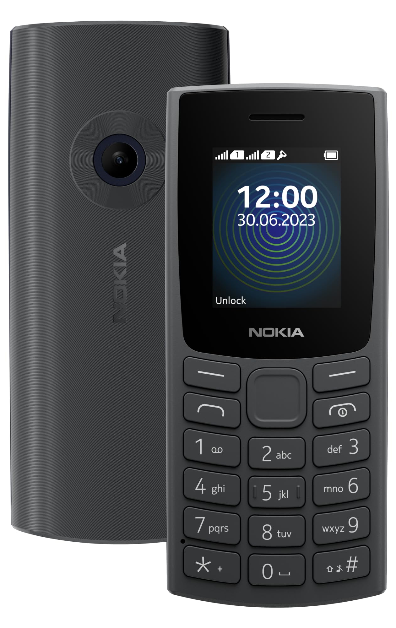 Nokia 110 with Built-in UPI App and Scan & Pay Feature, MP3 Player, Rear Camera, Long-Lasting Battery, and Voice Recorder | Charcoal