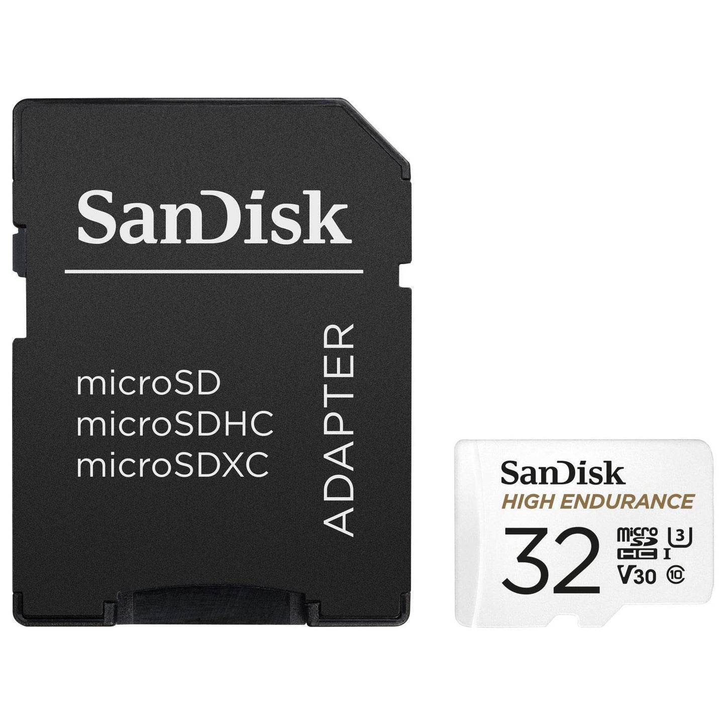 SanDisk 32GB High Endurance Video MicroSDHC Card with Adapter for Dash Cam and Home Monitoring Surveillance Systems - C10, U3, V30, 4K UHD, Micro SD Card - SDSQQNR-032G-GN6IA