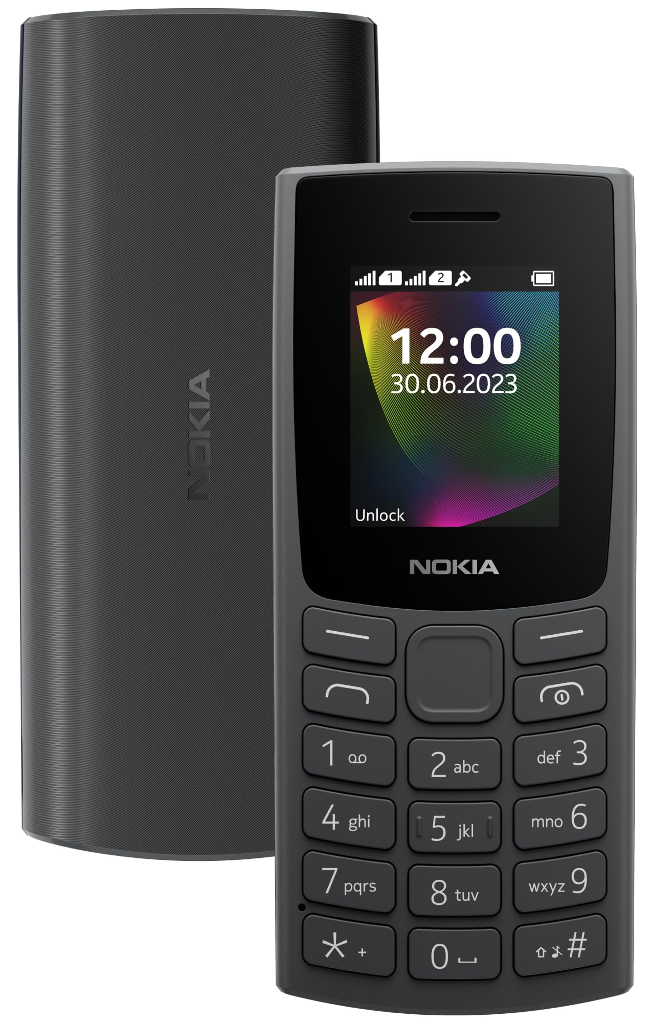 Nokia 106 Single Sim, Keypad Phone with Built-in UPI Payments App, Long-Lasting Battery, Wireless FM Radio & MP3 Player, and MicroSD Card Slot | Charcoal