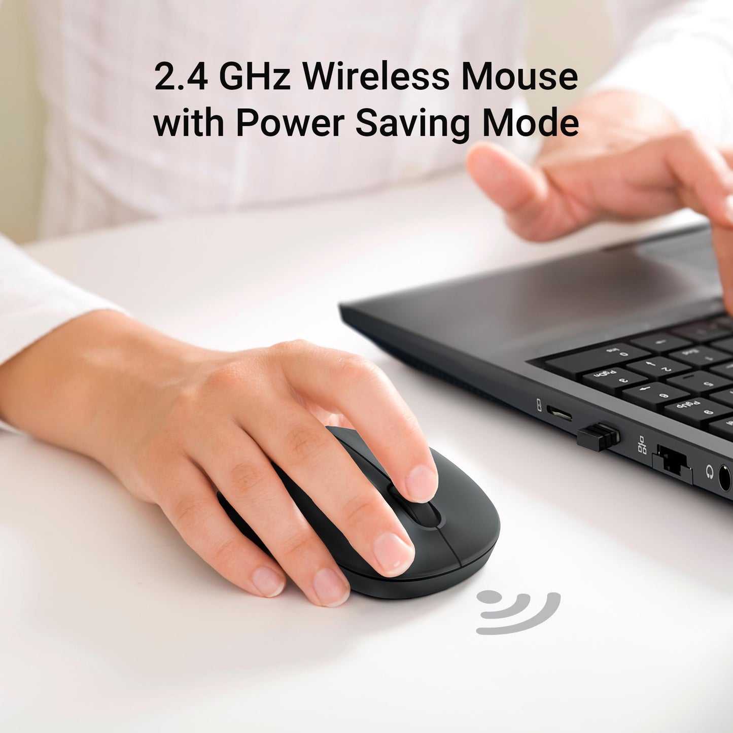 ZEBRONICS Panther 2.4GHz Wireless Mouse, 1600 DPI, Silent Operation, High Precision, 3 Buttons, Power Saving Mode, Comfortable & Ergonomic Design, for Mac | Laptop | Computer (Black)