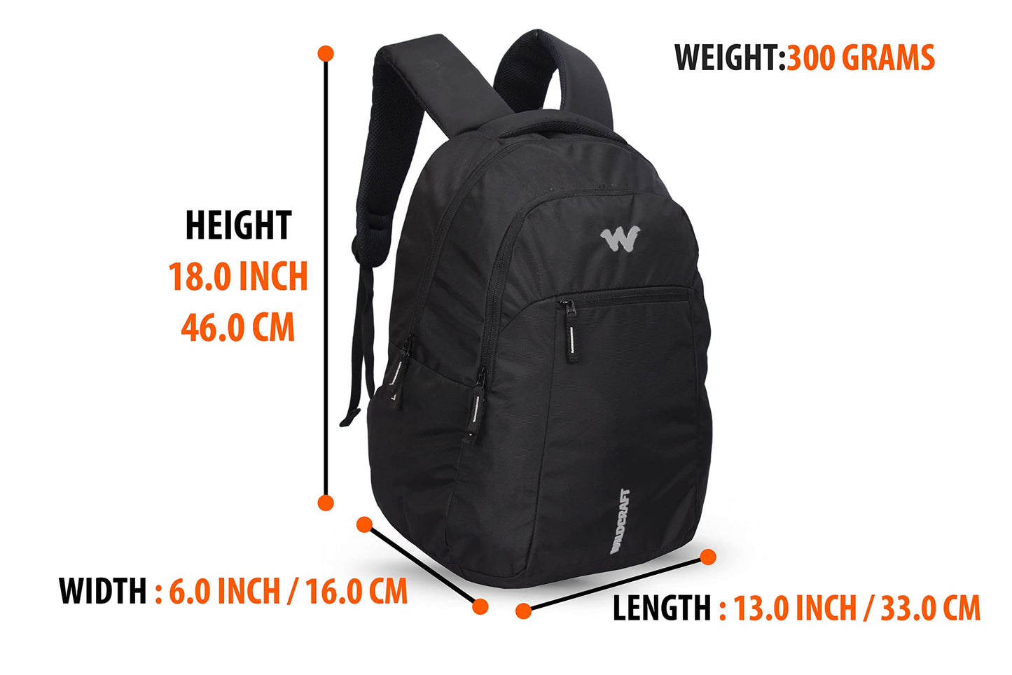 Wildcraft New Polyester 28 liters laptop Casual Backpack (BLACK)