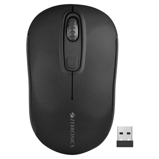 ZEBRONICS Dash Pro 2.4GHz Wireless Mouse, Upto 1600 DPI, 3 Level DPI, High Precision, Power Saving Mode, Comfortable & Lightweight, for Mac | Laptop | Computer (Black)