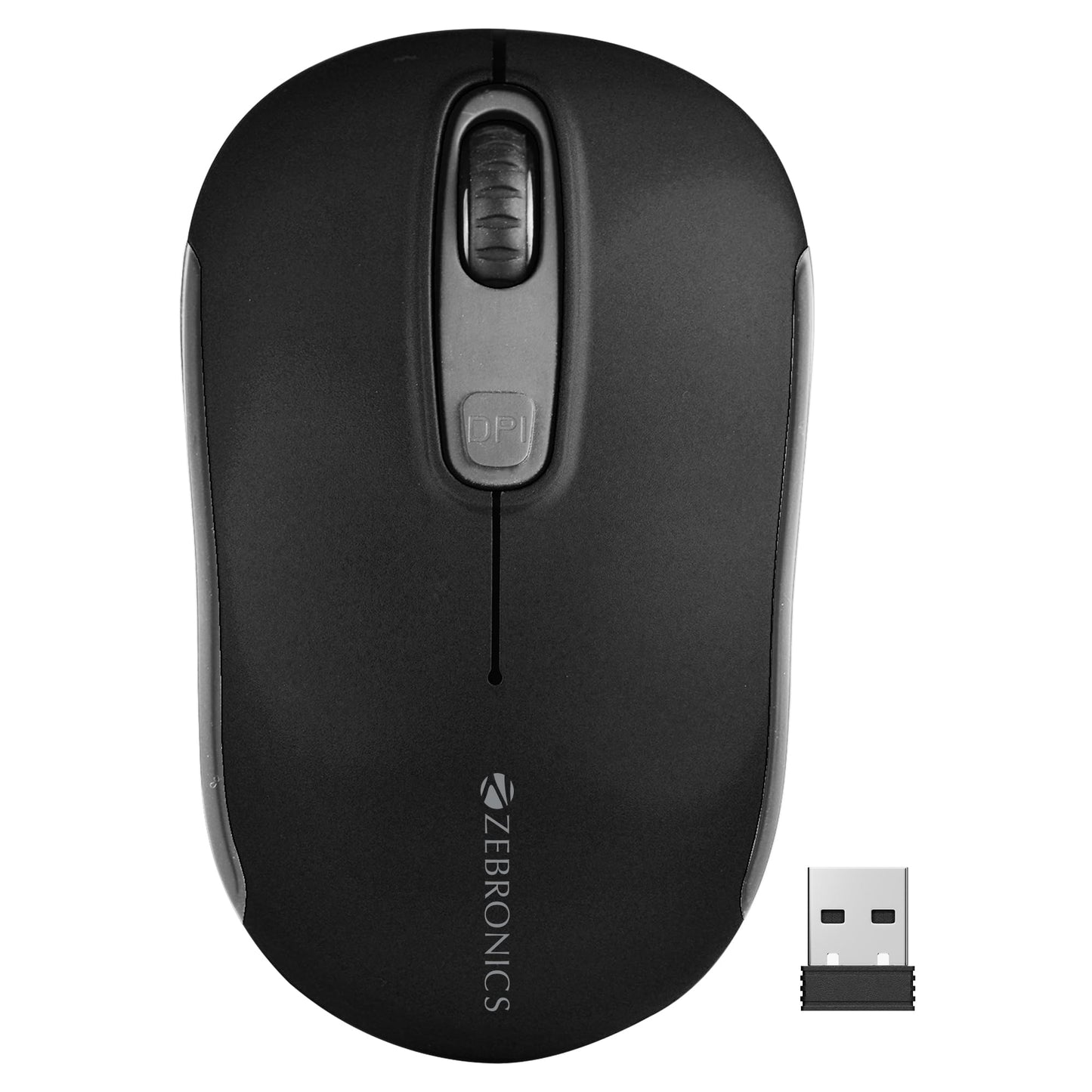 ZEBRONICS Dash Pro 2.4GHz Wireless Mouse, Upto 1600 DPI, 3 Level DPI, High Precision, Power Saving Mode, Comfortable & Lightweight, for Mac | Laptop | Computer (Grey)