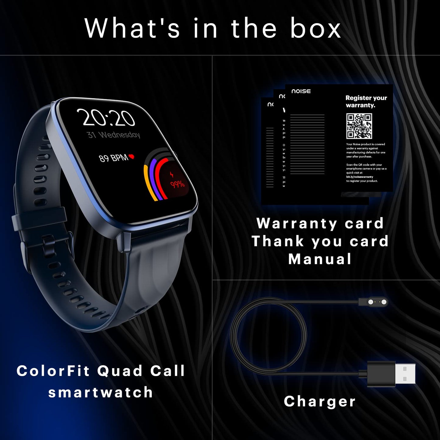 Noise Newly Launched Quad Call 1.81" Display, Bluetooth Calling Smart Watch, AI Voice Assistance, 160+Hrs Battery Life, Metallic Build, in-Built Games, 100 Sports Modes, 100+ Watch Faces (Jet Black)