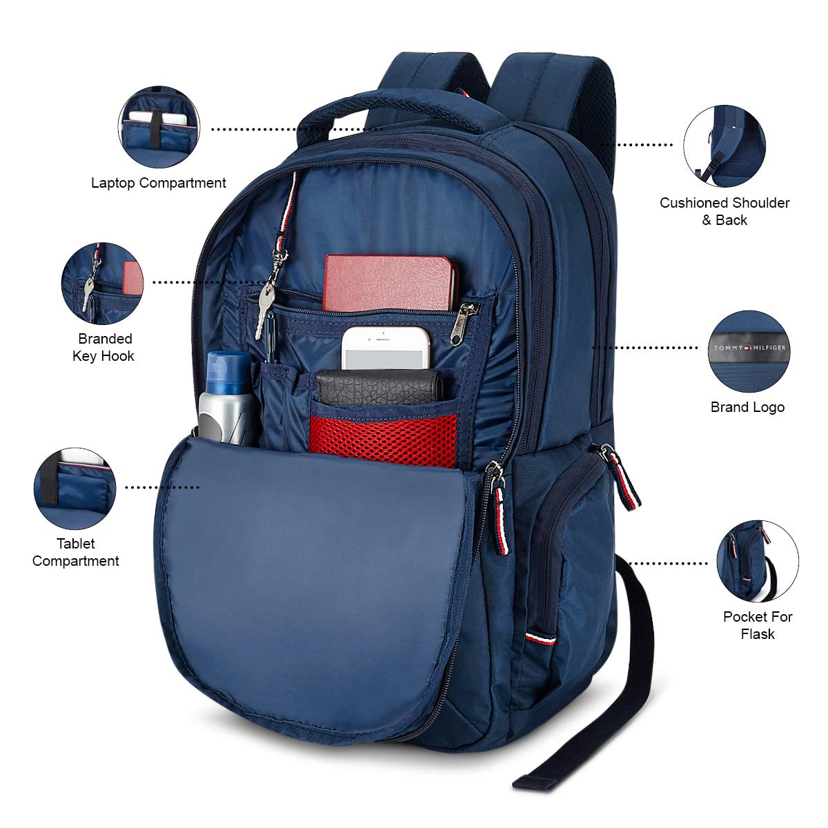 Tommy Hilfiger Joshua 21 Ltrs Navy Laptop Backpack (TH/JOSHUALAP08)