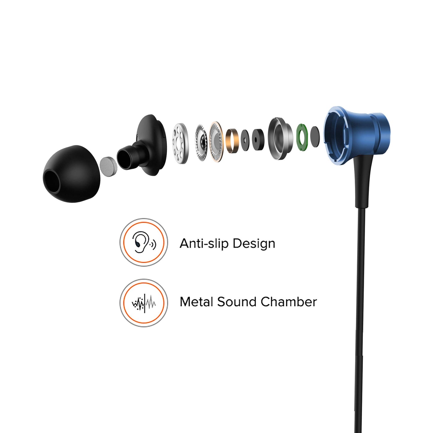 Xiaomi Wired in-Ear Earphones with Mic, Ultra Deep Bass & Metal Sound Chamber (Blue)