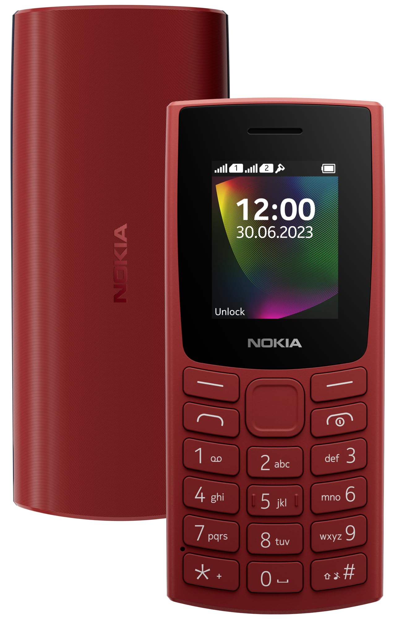 Nokia 106 Single Sim, Keypad Phone with Built-in UPI Payments App, Long-Lasting Battery, Wireless FM Radio & MP3 Player, and MicroSD Card Slot | Red