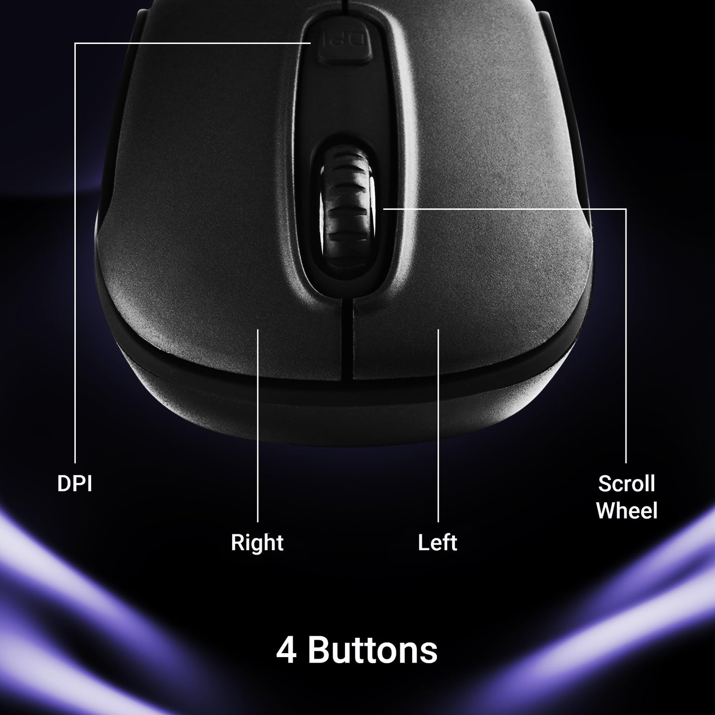 ZEBRONICS Dash Pro 2.4GHz Wireless Mouse, Upto 1600 DPI, 3 Level DPI, High Precision, Power Saving Mode, Comfortable & Lightweight, for Mac | Laptop | Computer (Black)