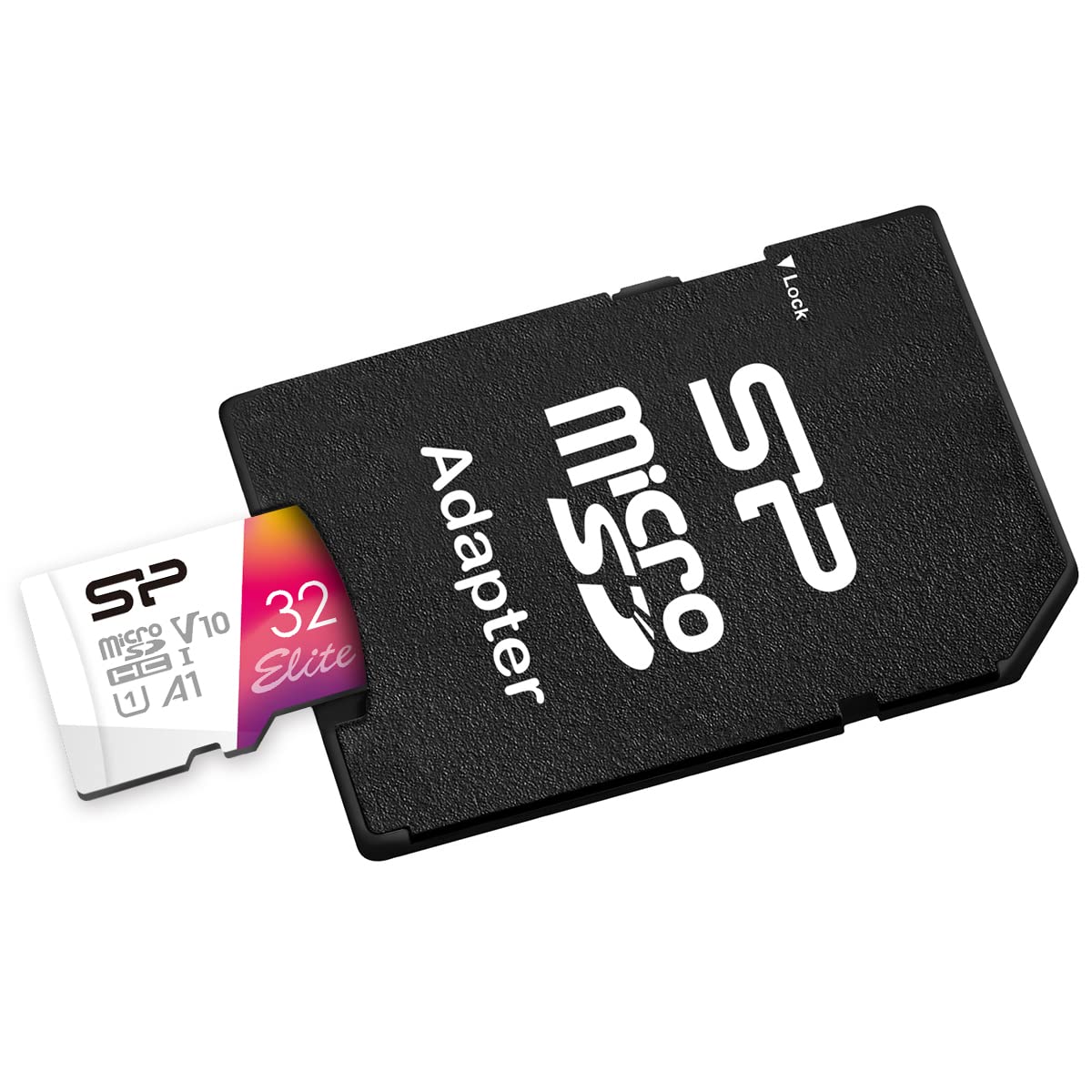 SP Silicon Power Silicon Power 32GB microSDXC UHS-I Micro SD Card with Adapter, Up to 100MB/s Read, Class 10 U1 V10 A1 Full HD Video microSD Memory Card, Elite Series