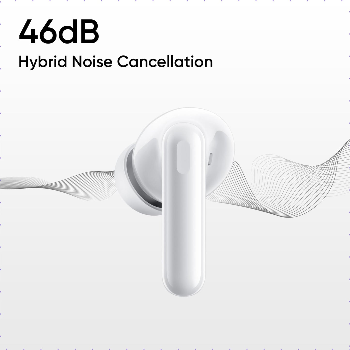 realme Buds T310 Truly Wireless in-Ear Earbuds with 46dB Hybrid ANC, 360° Spatial Audio, 12.4mm Dynamic Bass Driver, Upto 40Hrs Battery and Fast Charging (Agile White)