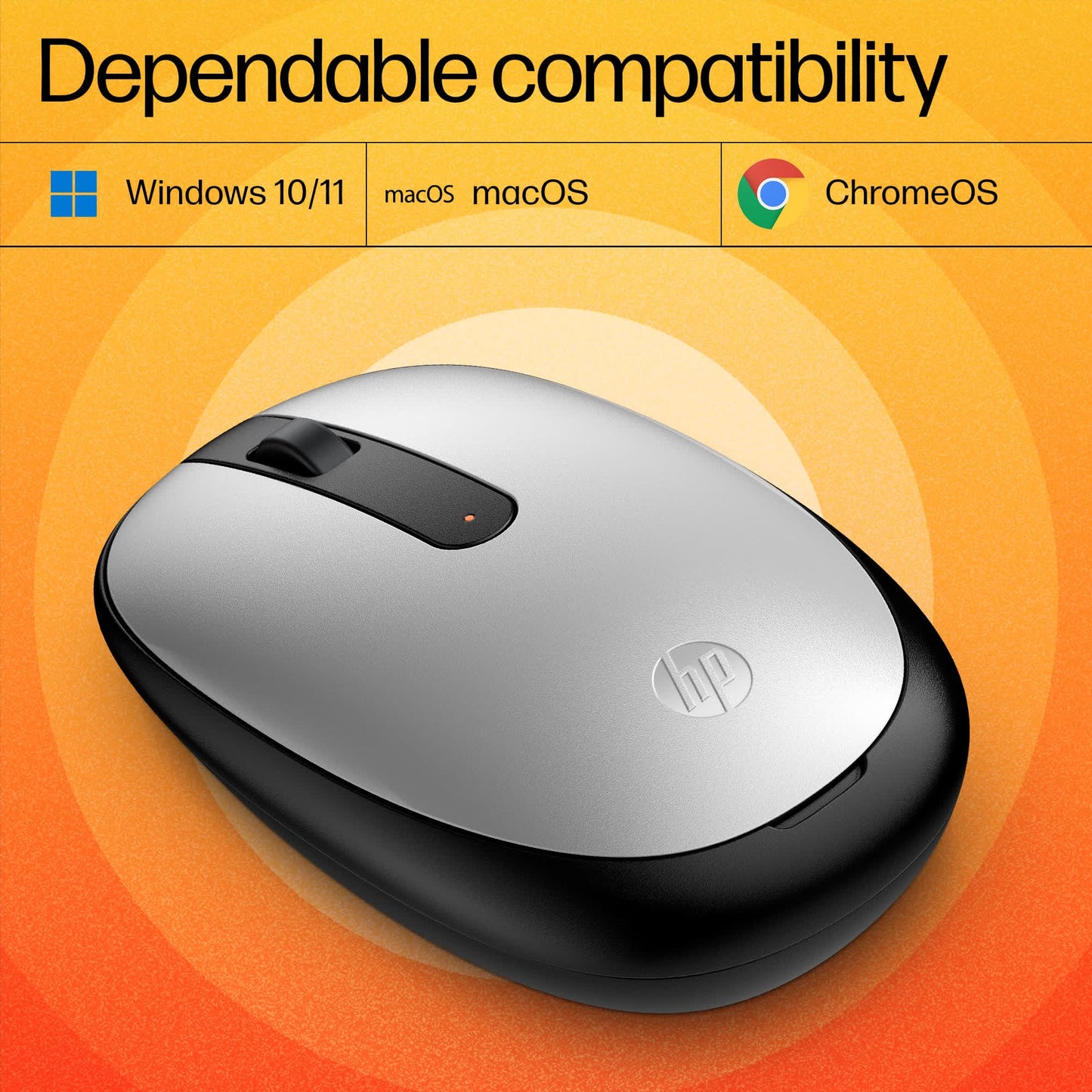 HP 240 Bluetooth Mouse/Ambidextrous; Compact Size; Portable Mouse/Red Optical Tracking/1600 dpi/3 Years Warranty/Pike Silver (43N04AA)