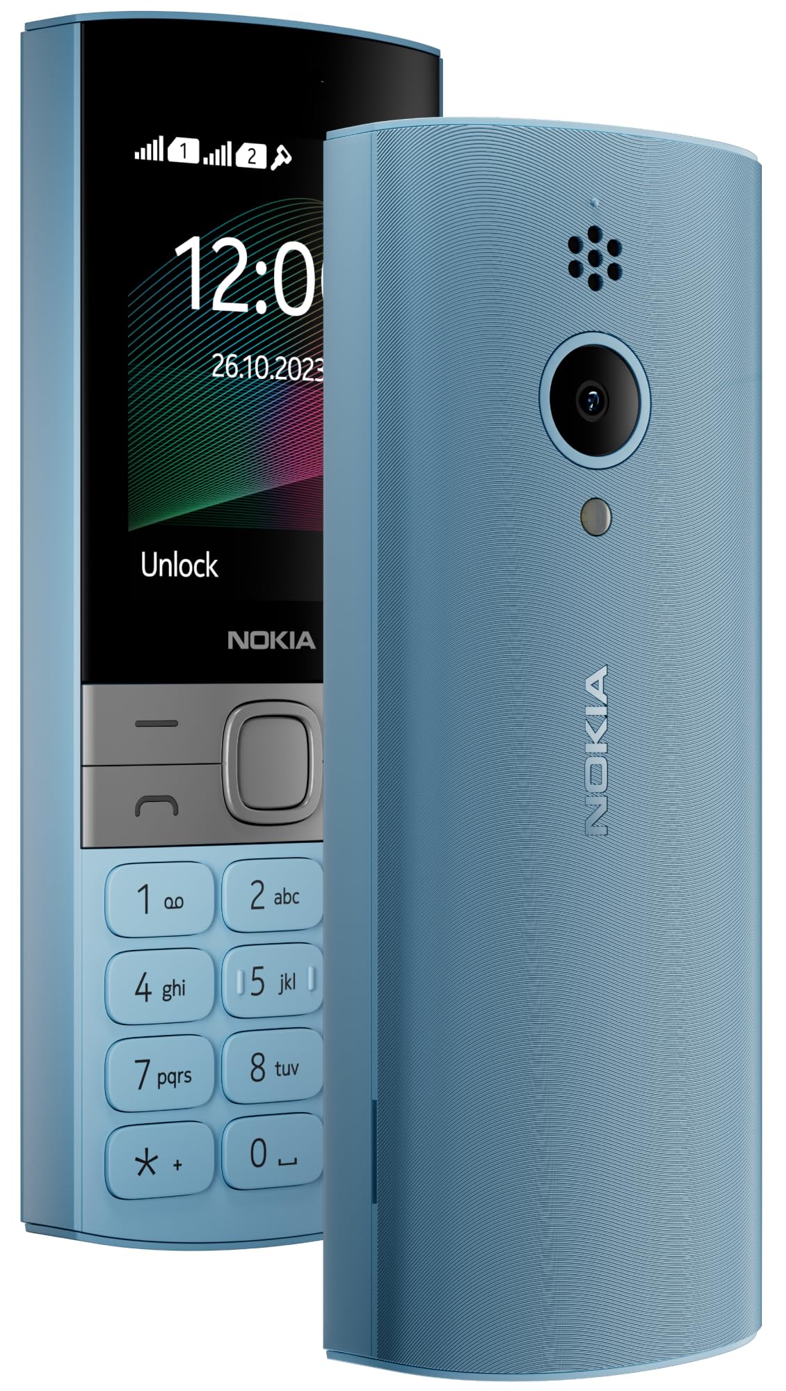 Nokia 150 Dual SIM Premium Keypad Phone | Rear Camera, Long Lasting Battery Life, Wireless FM Radio & MP3 Player and All-New Modern Premium Design | Blue