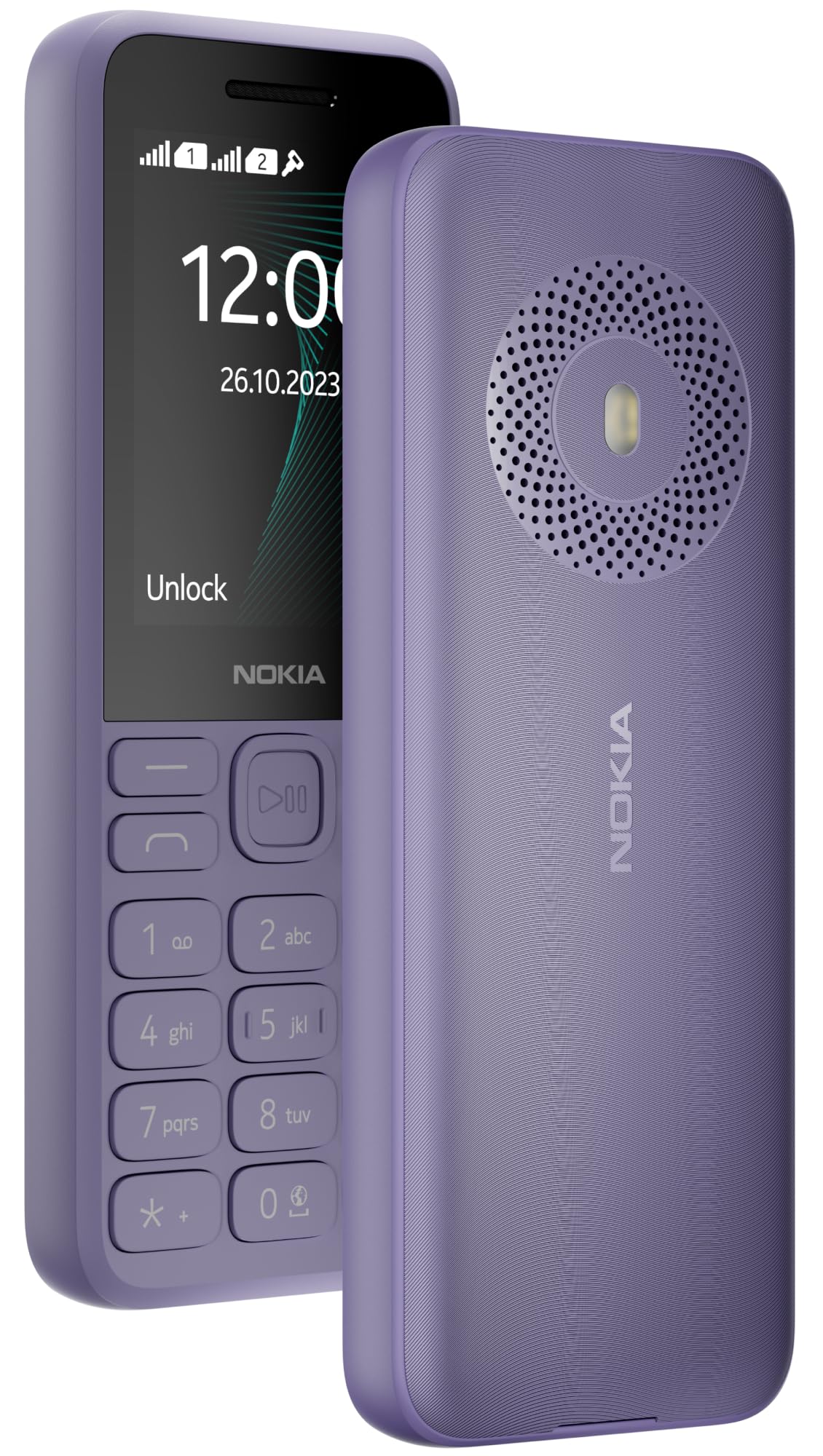 Nokia 130 Music | Built-in Powerful Loud Speaker with Music Player and Wireless FM Radio | Dedicated Music Buttons | Big 2.4” Display | 1 Month Standby Battery Life | Purple