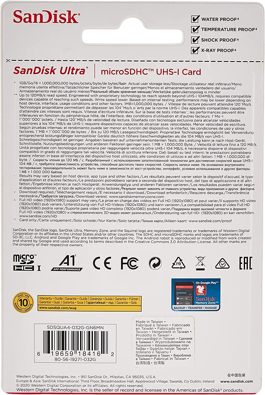 SanDisk Ultra microSD UHS-I Card 32GB, 120MB/s R