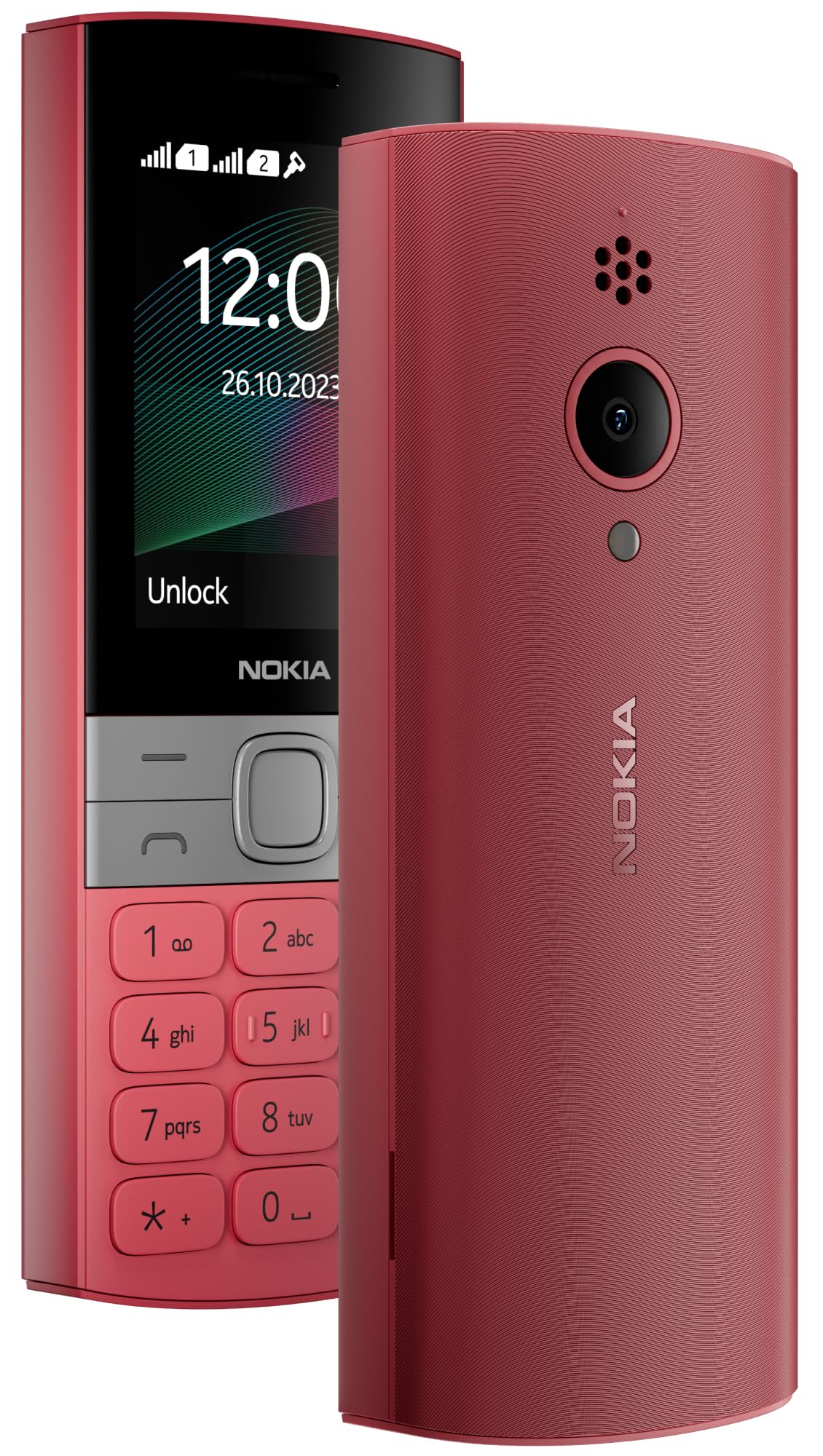 Nokia 150 Dual SIM Premium Keypad Phone | Rear Camera, Long Lasting Battery Life, Wireless FM Radio & MP3 Player and All-New Modern Premium Design | Red